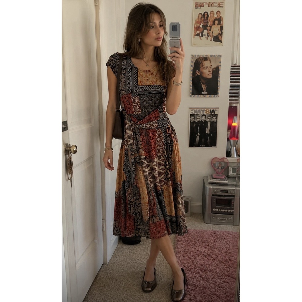 Signature Robbie Bee Boho Style Dress Size Small Sleeveless